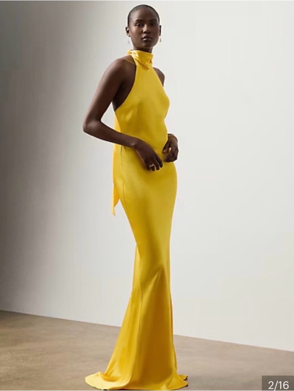Ralph Lauren purple label Chilton Stretch Satin Evening Dress
